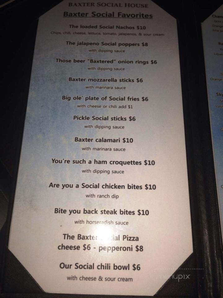 Baxter Social House - Fort Mill, SC menu_pic