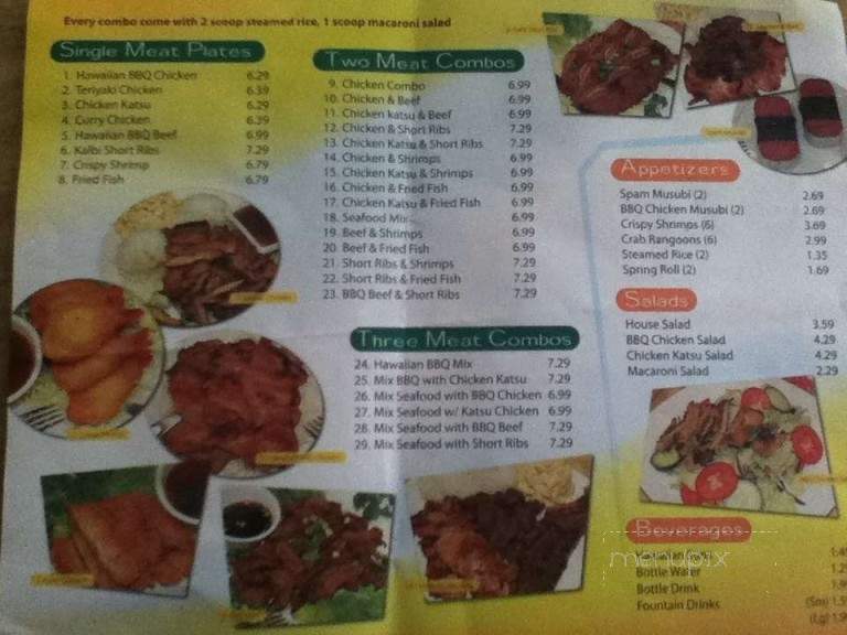 D & A Hawaiian BBQ - Santa Maria, CA menu_pic