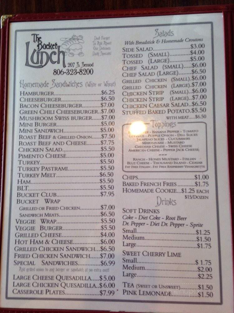 The Bucket - Canadian, TX menu_pic