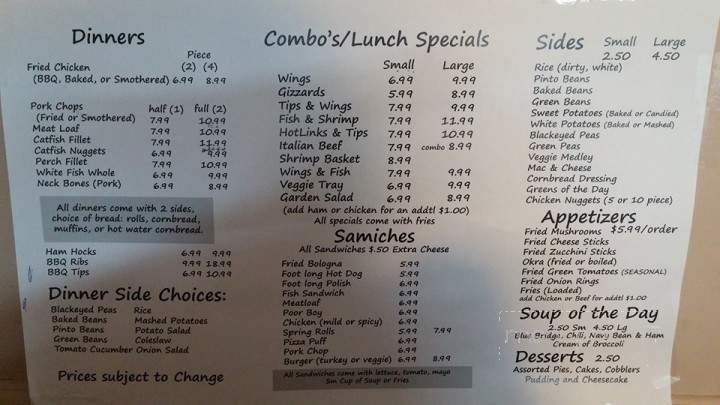 The Blue Bridge Legacy - Joliet, IL menu_pic