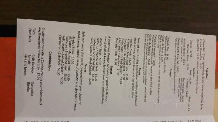 Maguey Mixta Mexican Buffet And Restaurant - Grandview, MO menu_pic