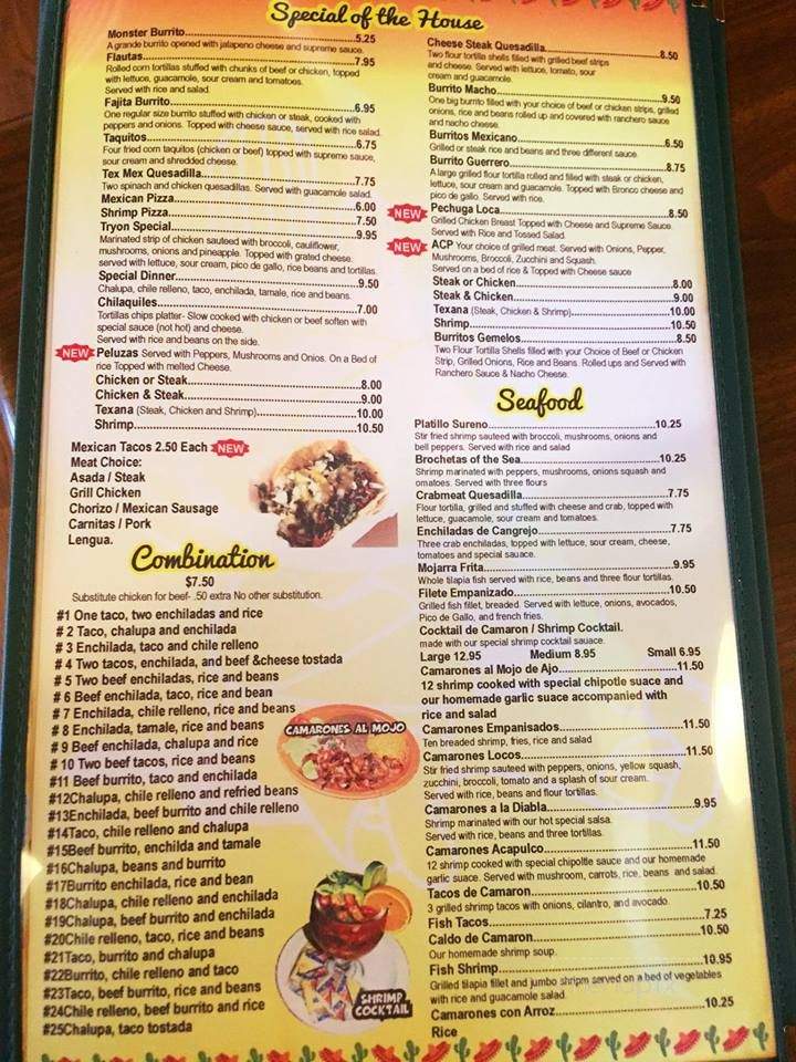 El Sureno Mexican Restaurant - Tryon, NC menu_pic