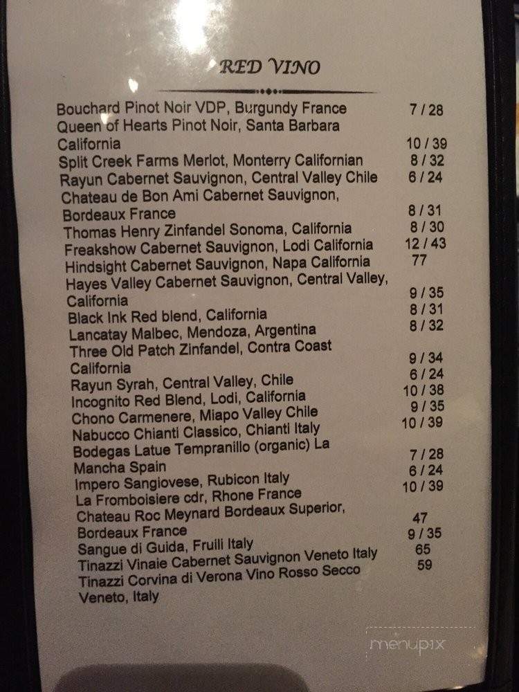 Vino Wine Bar - Summerville, SC menu_pic