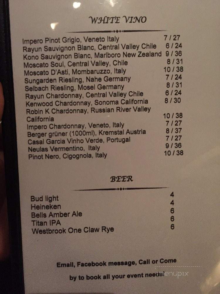 Vino Wine Bar - Summerville, SC menu_pic