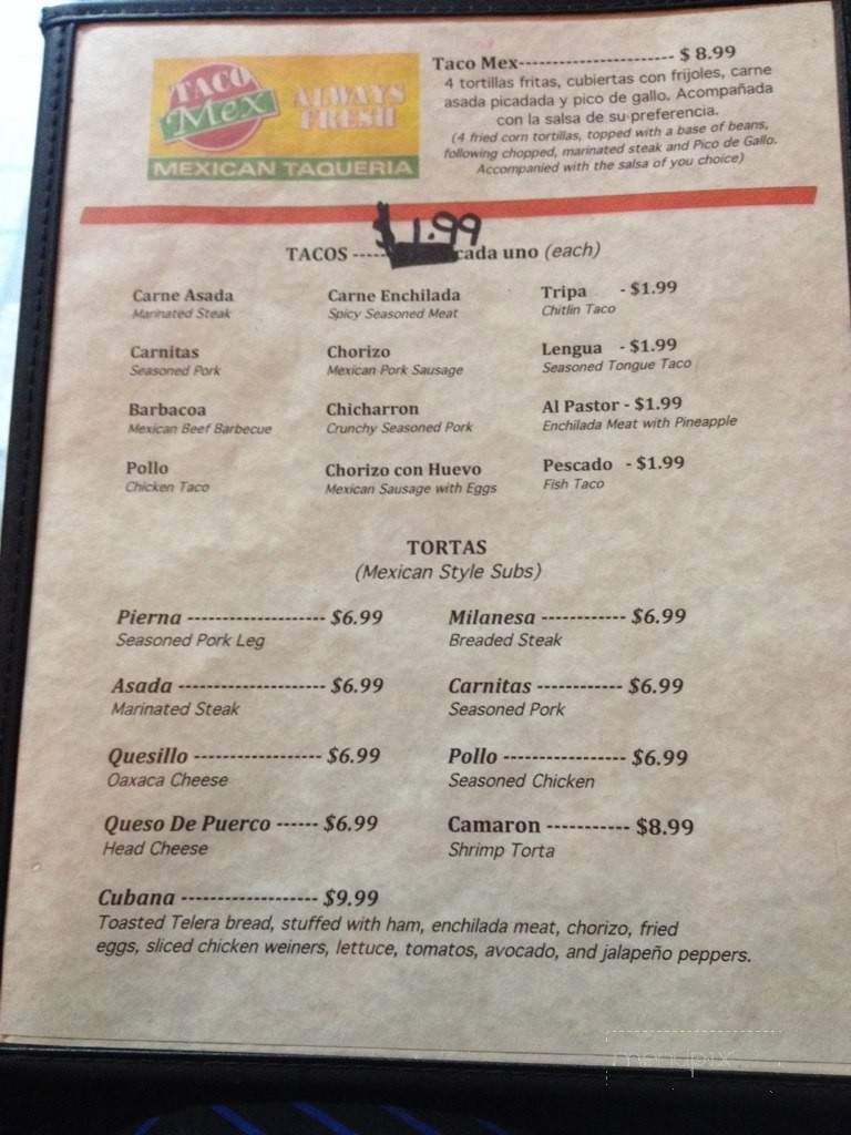 Taco Mex - Pensacola, FL menu_pic
