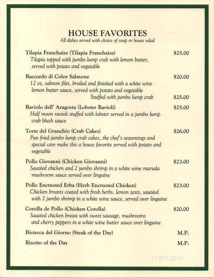 Casa Dori Italian - Richland, NJ menu_pic