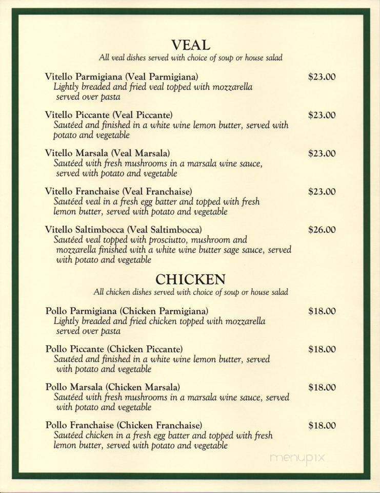 Casa Dori Italian - Richland, NJ menu_pic