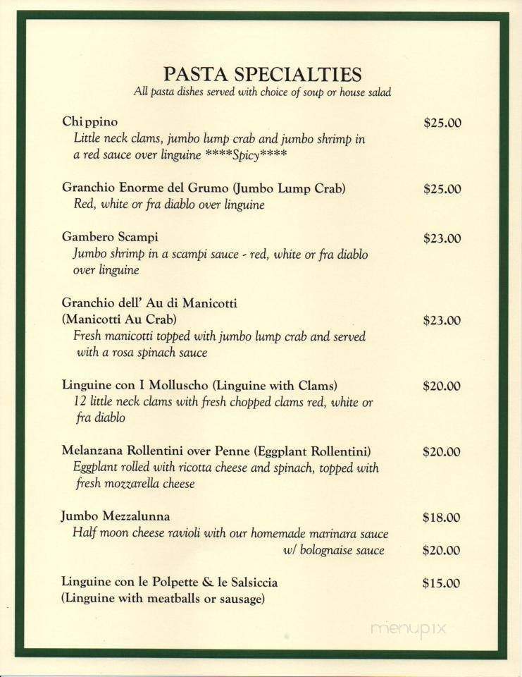 Casa Dori Italian - Richland, NJ menu_pic