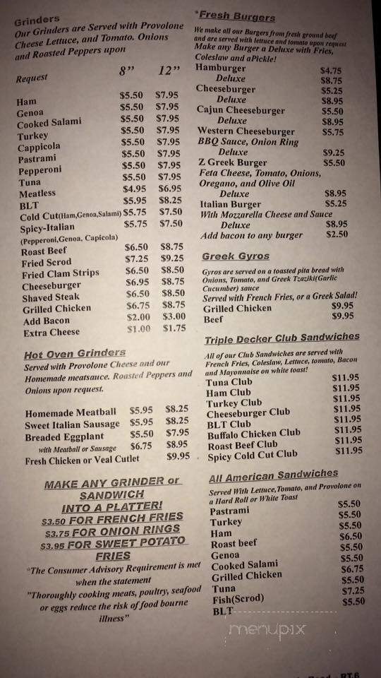 Z Best Pizza - Chaplin, CT menu_pic