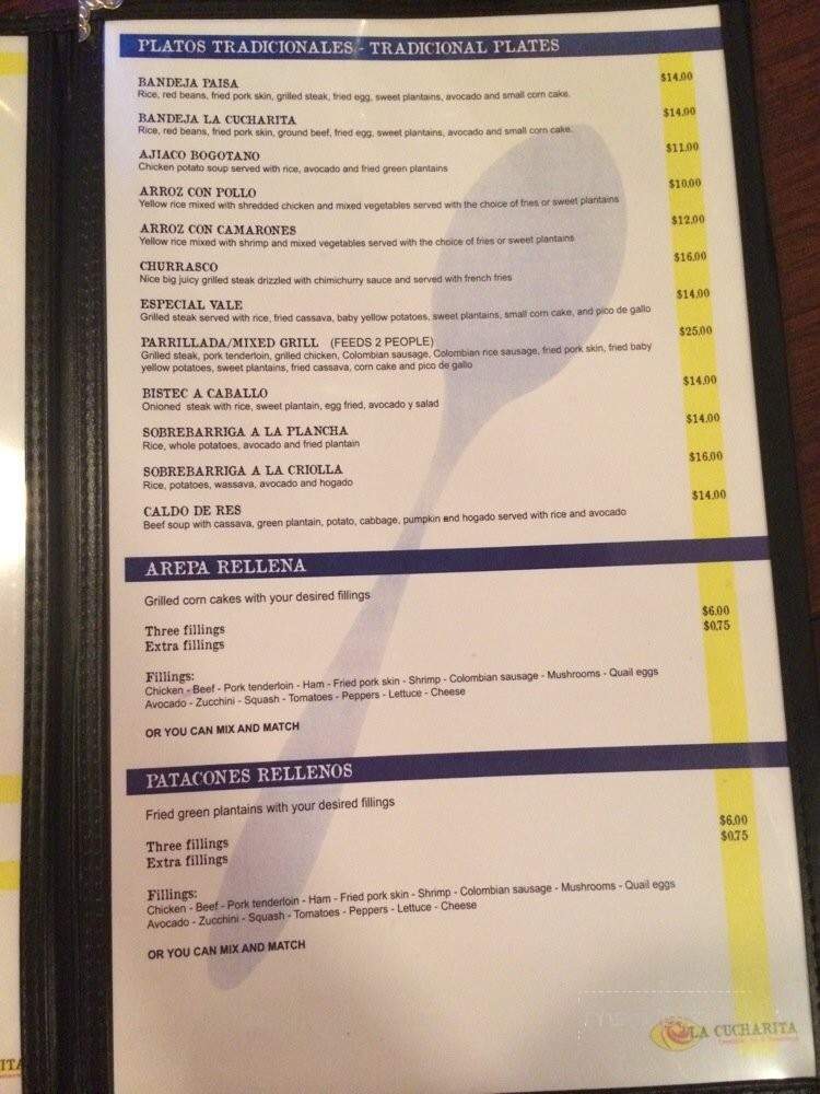 La Cucharita - Greenville, SC menu_pic