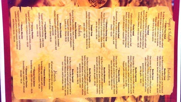 El Mexico Lindo Restaurante - Harrison, AR menu_pic