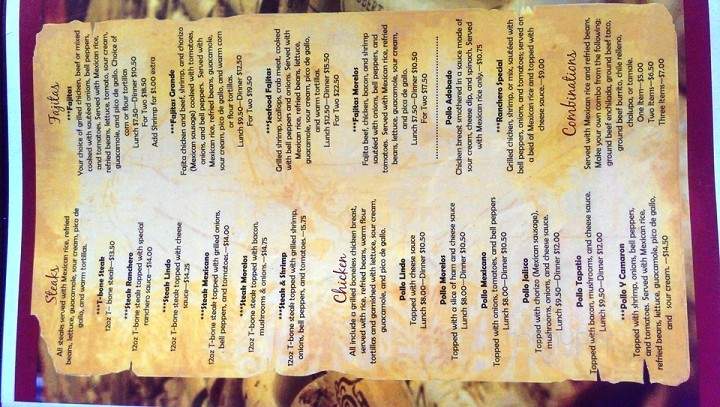 El Mexico Lindo Restaurante - Harrison, AR menu_pic