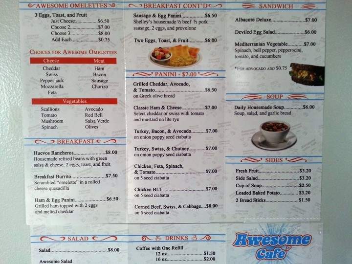 Awsome Coffee Cafe - Salem, AR menu_pic
