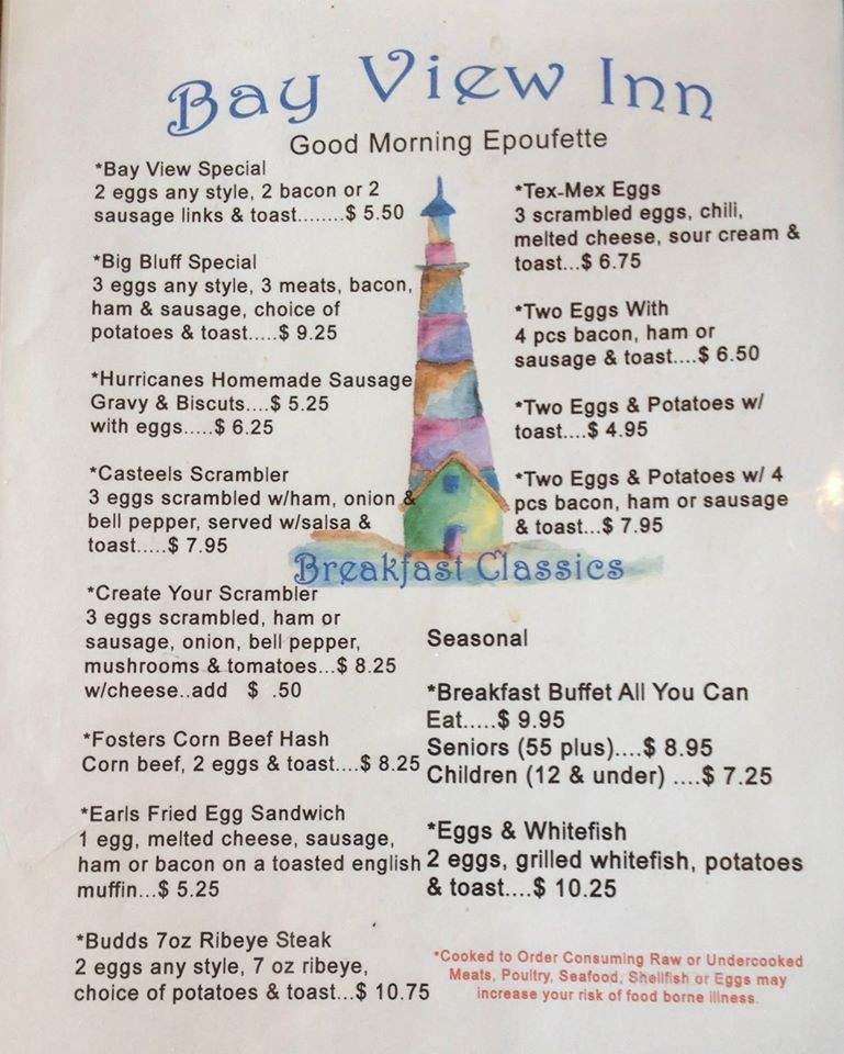 Epoufette Bayview Inn - Naubinway, MI menu_pic