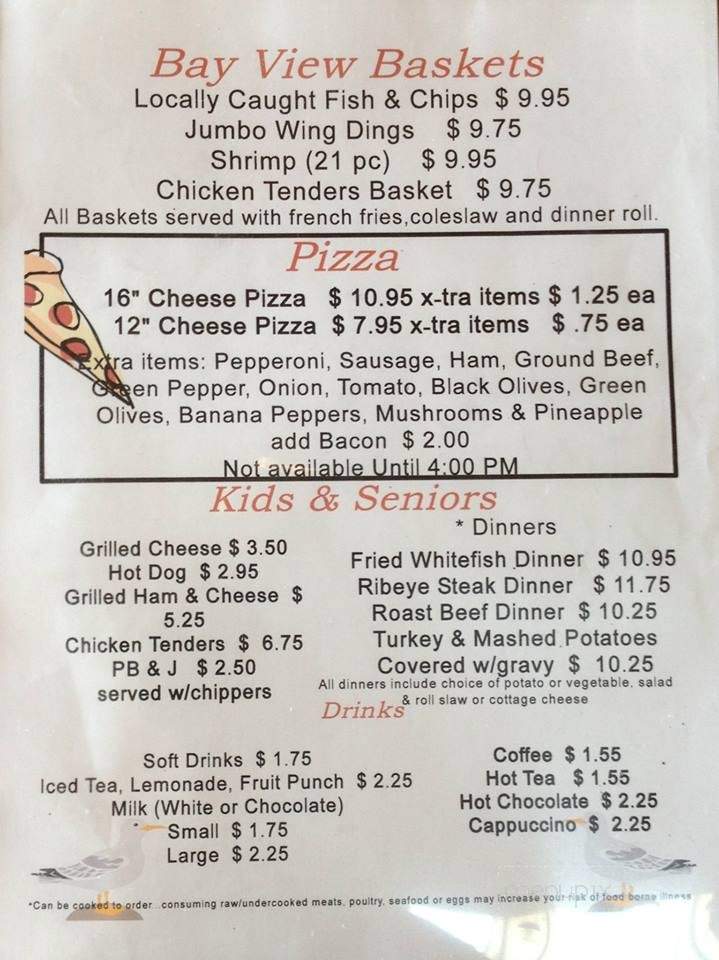 Epoufette Bayview Inn - Naubinway, MI menu_pic