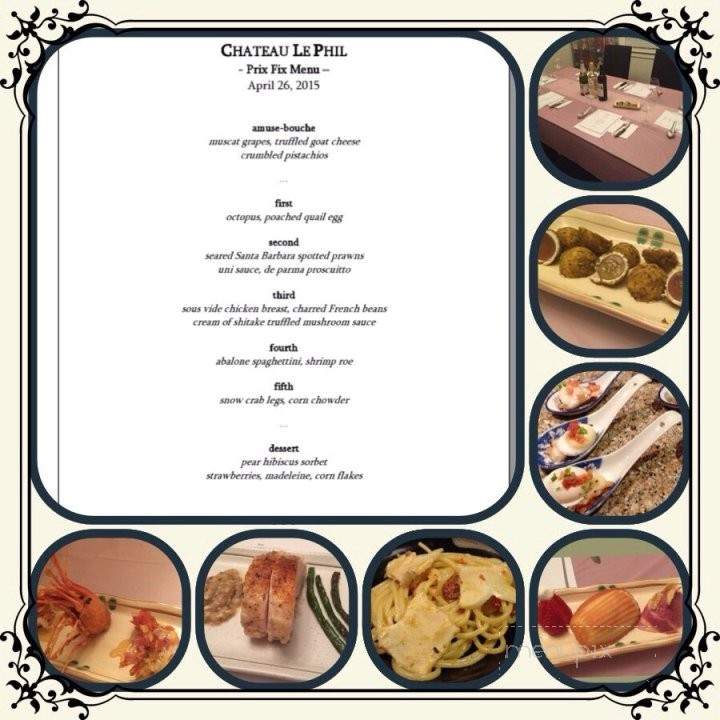 Chateau Le Phil - Monterey Park, CA menu_pic