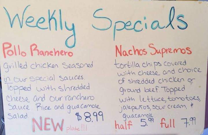 Manzano's Authentic Mexican Grill - Statesboro, GA menu_pic