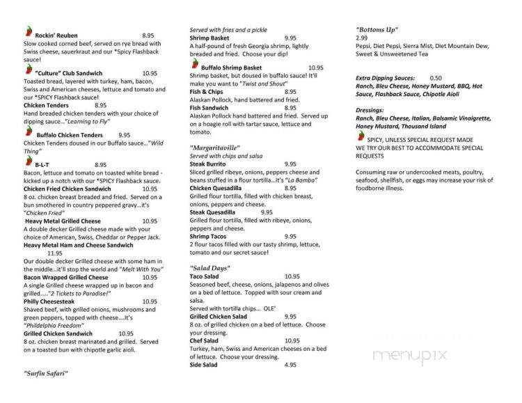 Flashback - Richmond Hill, GA menu_pic