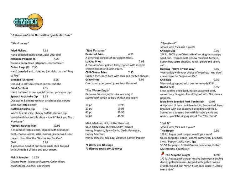 Flashback - Richmond Hill, GA menu_pic
