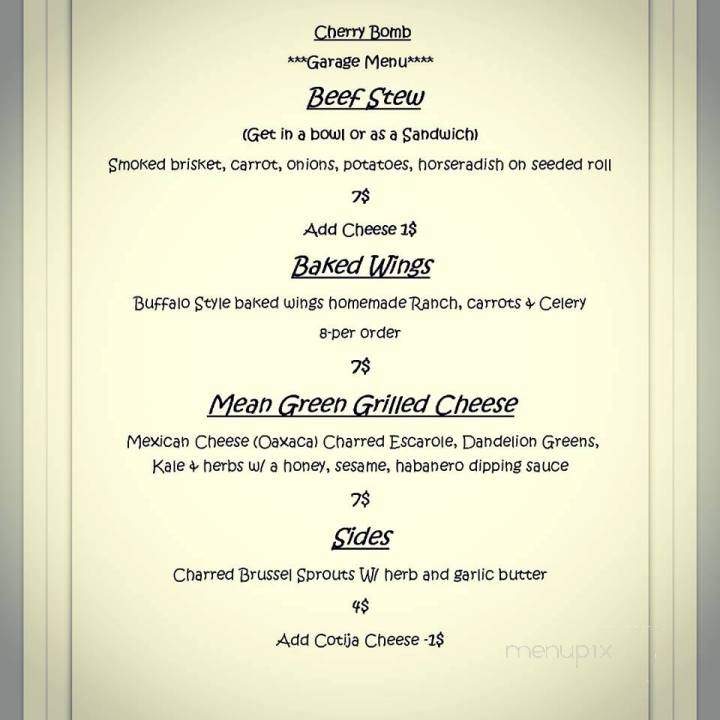 Cherry Bomb Bus - Philadelphia, PA menu_pic