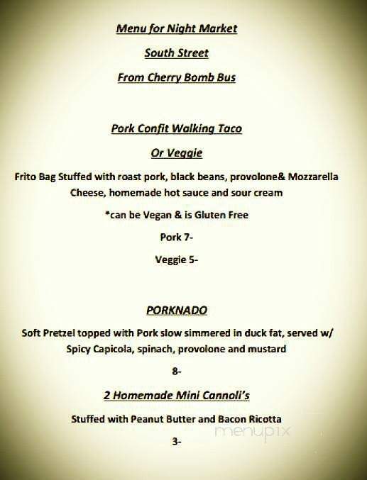 Cherry Bomb Bus - Philadelphia, PA menu_pic