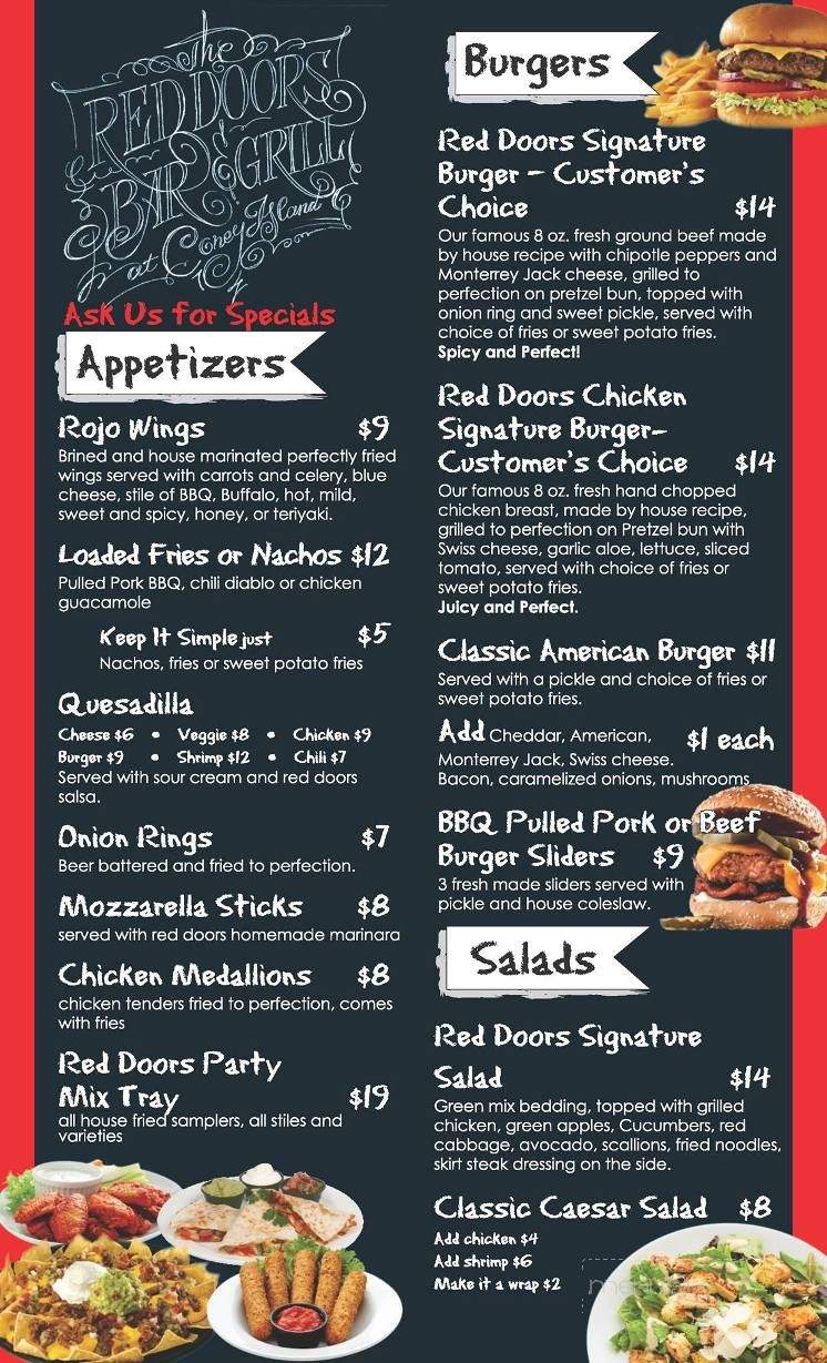 The Red Doors Bar and Grill - Brooklyn, NY menu_pic