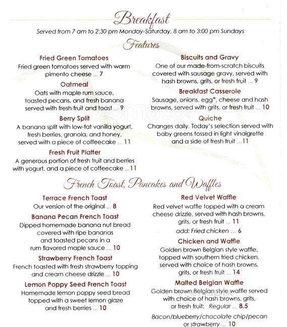 The Terrace Cafe - Durham, NC menu_pic