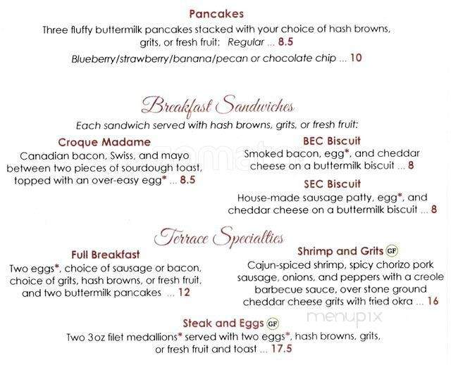 The Terrace Cafe - Durham, NC menu_pic