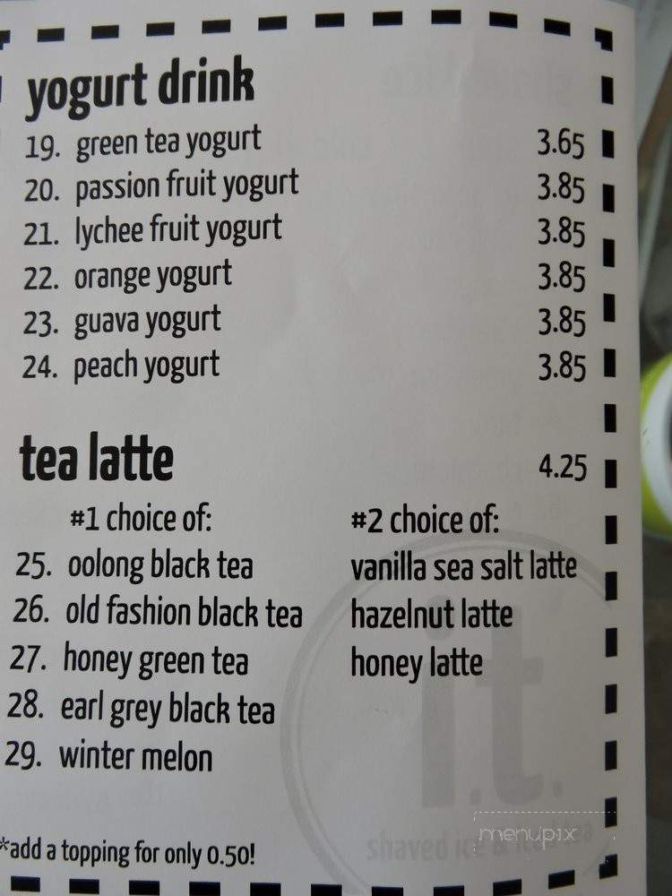 Ice N Tea - Concord, CA menu_pic
