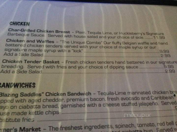 Huckleberry's House Of Food - Lawrenceburg, TN menu_pic