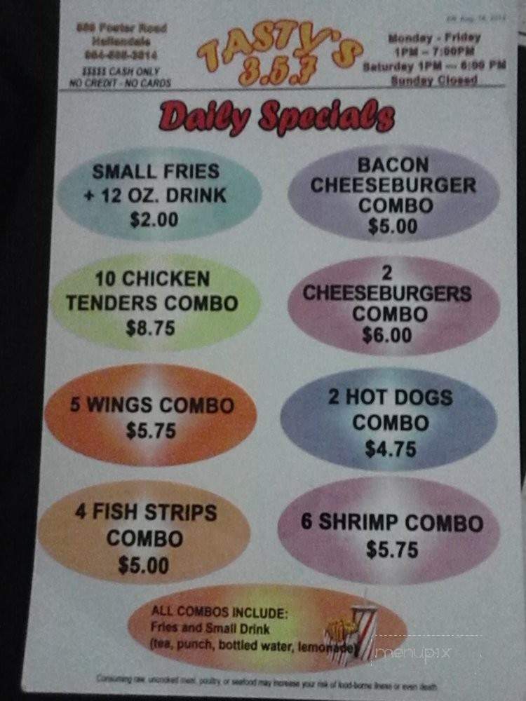 Tasty's 357 - Hallandale Beach, FL menu_pic