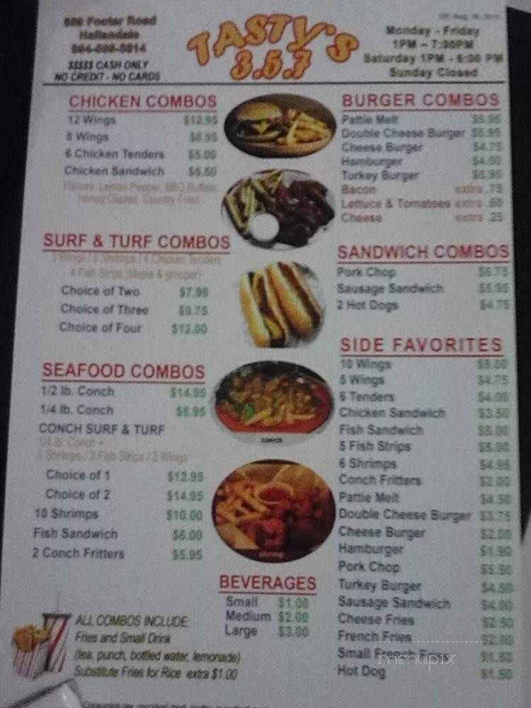 Tasty's 357 - Hallandale Beach, FL menu_pic