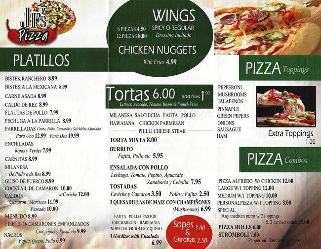 Jr's Pizza - Dallas, TX menu_pic