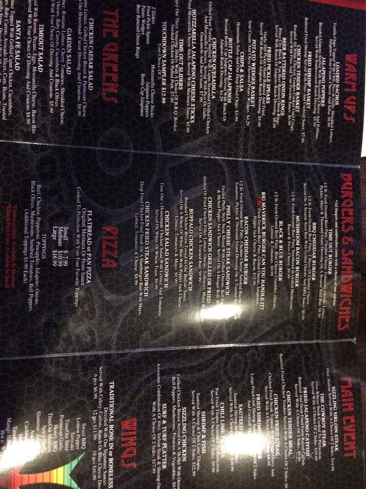 Timeout Sports Bar & Grill - Seagoville, TX menu_pic