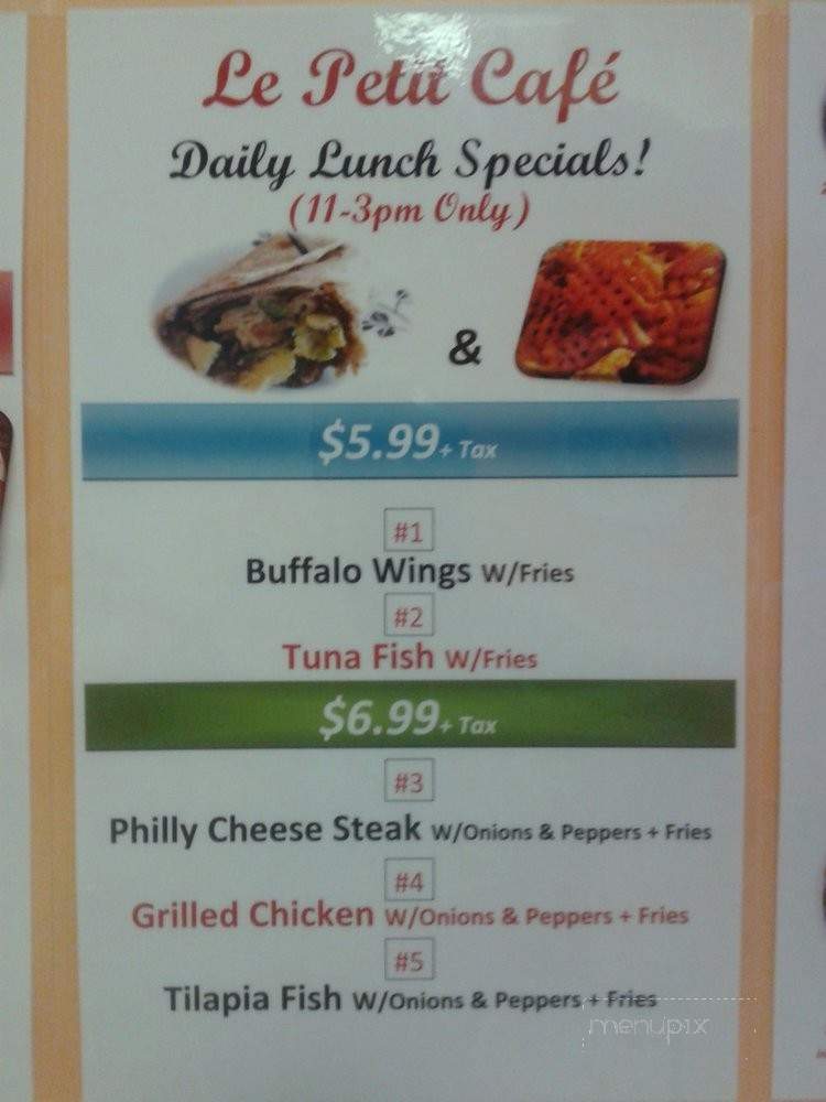 Le Petit Cafe - Bloomfield, NJ menu_pic