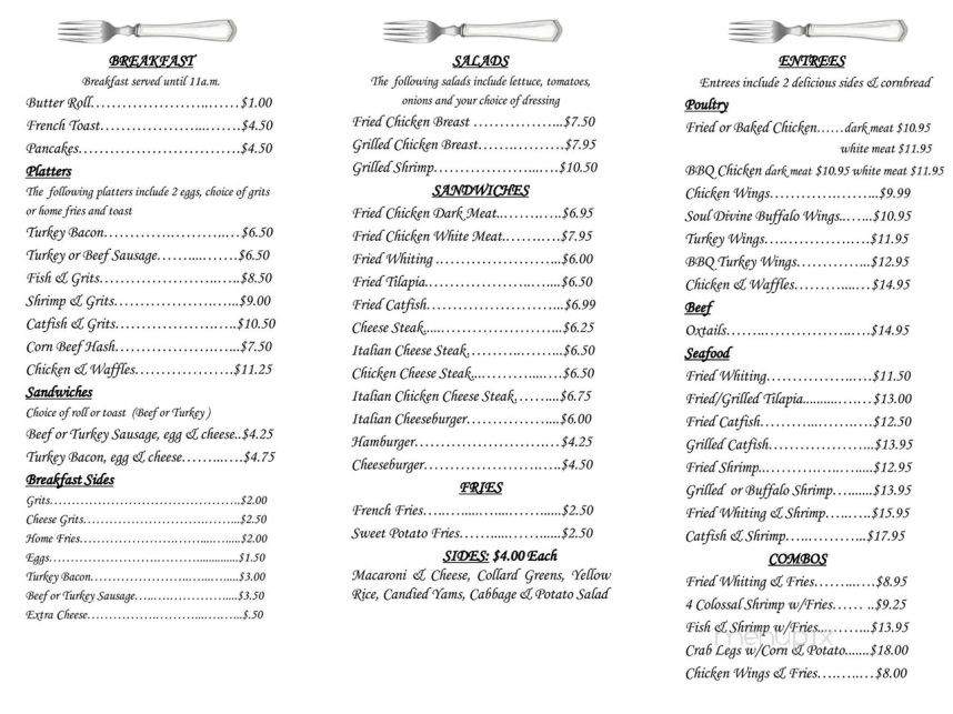 Soul Divine Cafe - Orange, NJ menu_pic