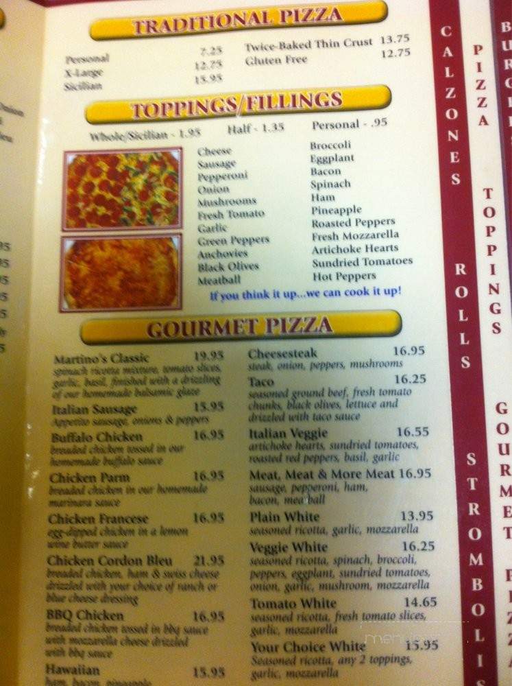 Martino's Pizza & Pasta - Andover, NJ menu_pic