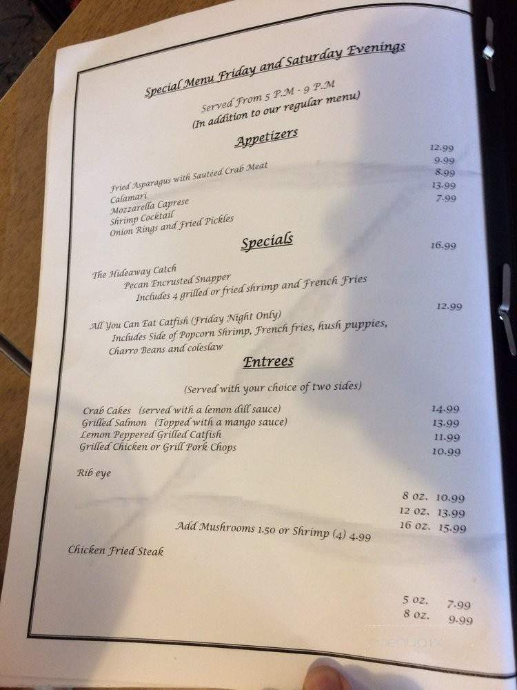 Zorro's Hideaway Food Train - Calvert, TX menu_pic