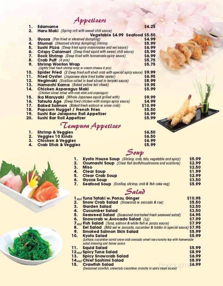Kyoto Steakhouse & Sushi Bar - Raceland, LA menu_pic