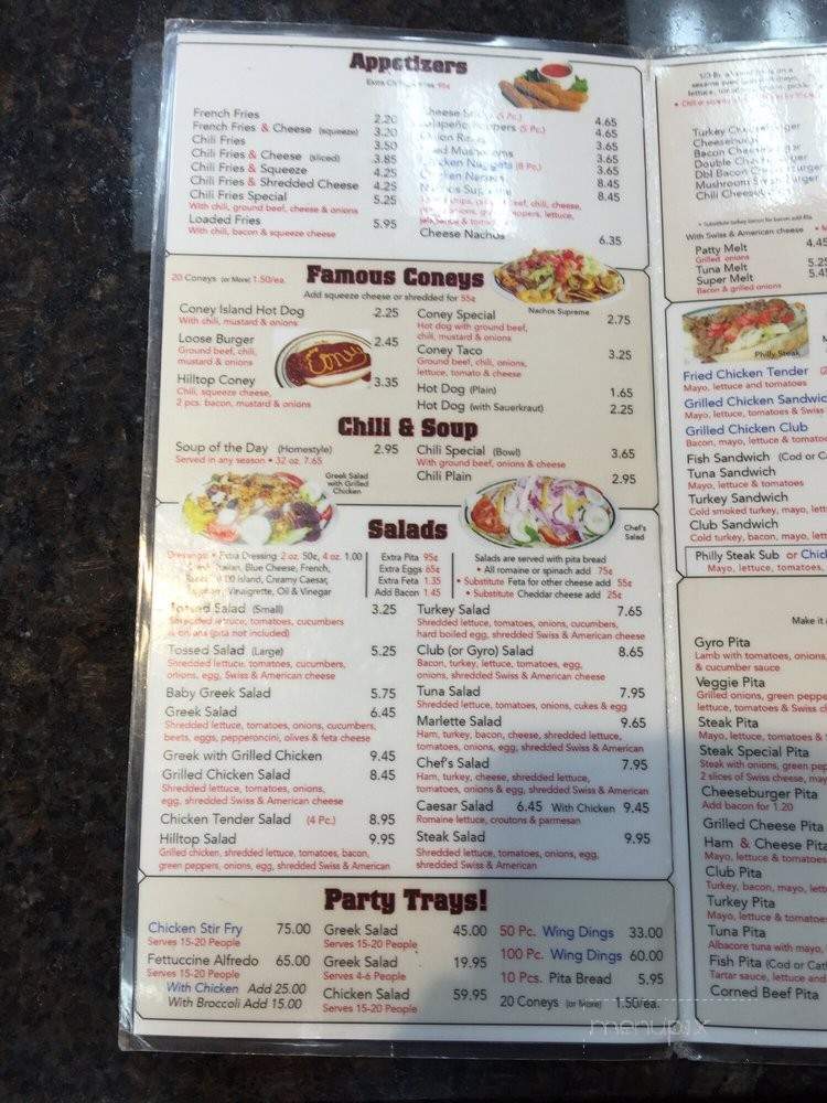 Hilltop Coney Diner - Marlette, MI menu_pic