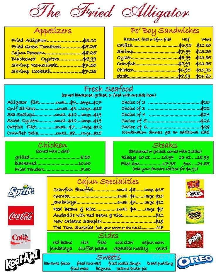 The Fried Alligator - Kingsport, TN menu_pic