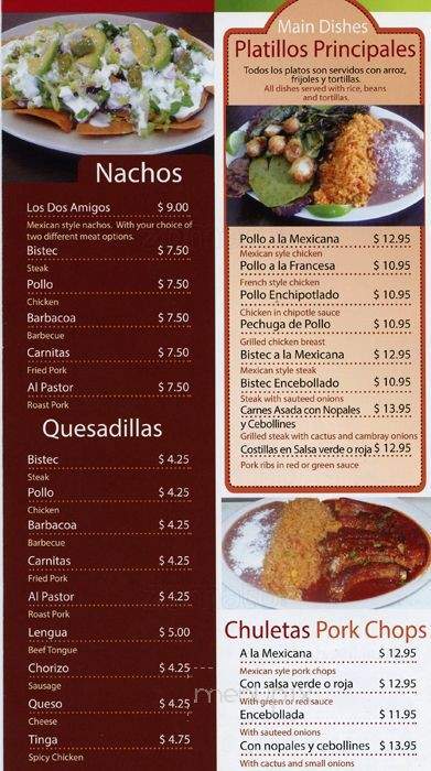 El Paraiso Mexicano - Norristown, PA menu_pic