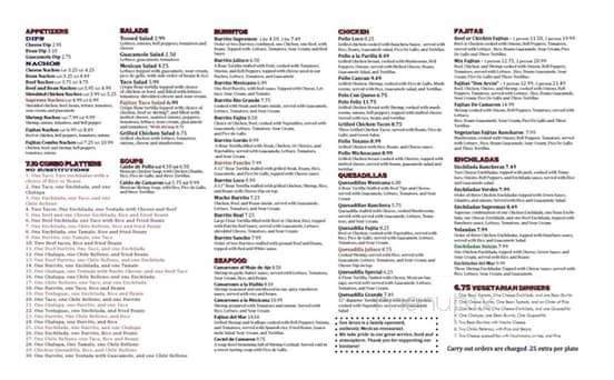 Dos Arcos - Centralia, MO menu_pic