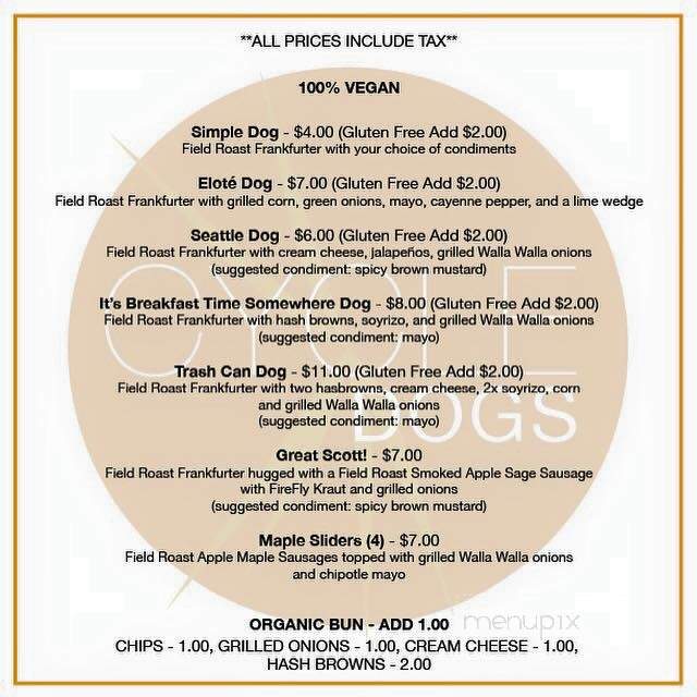 Cycle Dogs Vegan Hot Dogs - Seattle, WA menu_pic