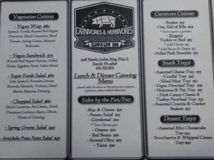 Carnivores and Herbivores and such - Seattle, WA menu_pic