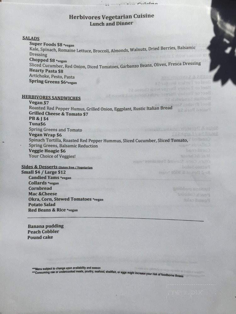 Carnivores and Herbivores and such - Seattle, WA menu_pic