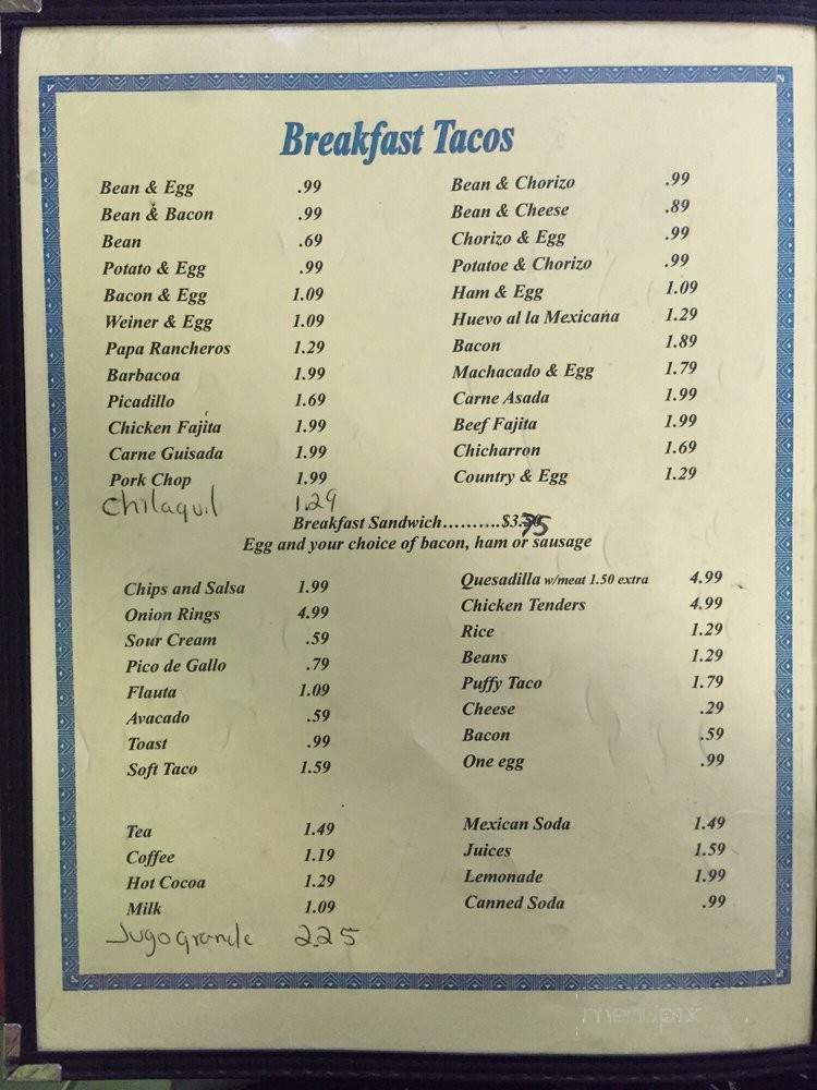 Peter El Norteno - San Antonio, TX menu_pic