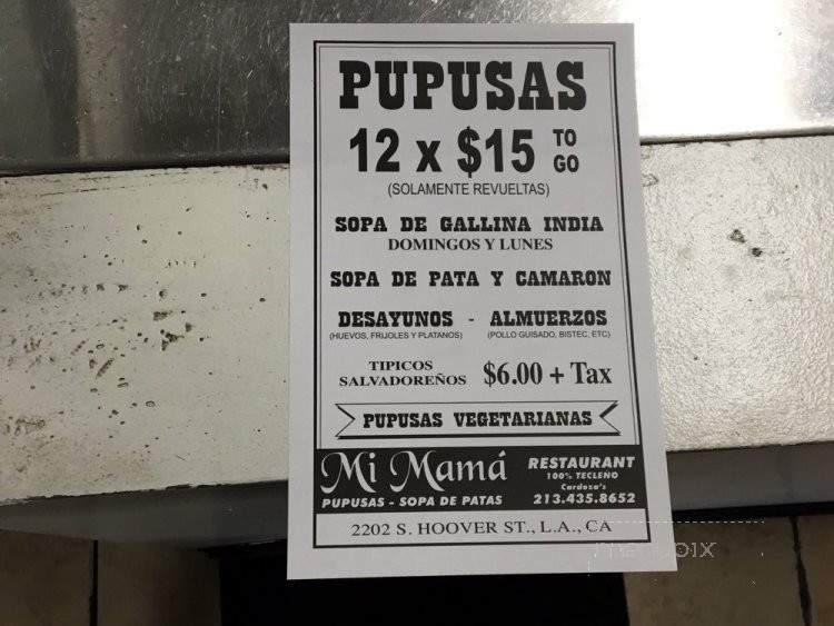 Mi Mama Restaurant - Los Angeles, CA menu_pic