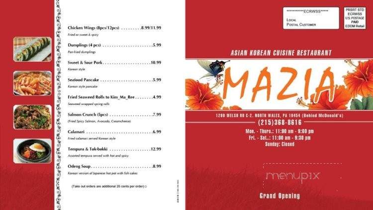 Mazia - North Wales, PA menu_pic