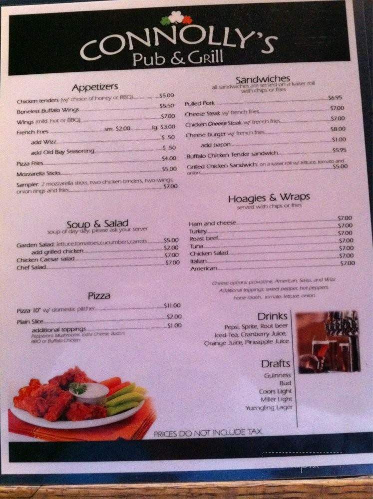Connolly Pub & Grill - Hatboro, PA menu_pic